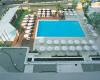 Relax on sun loungers by the Hilton Athens hotels outdoor swimming pool