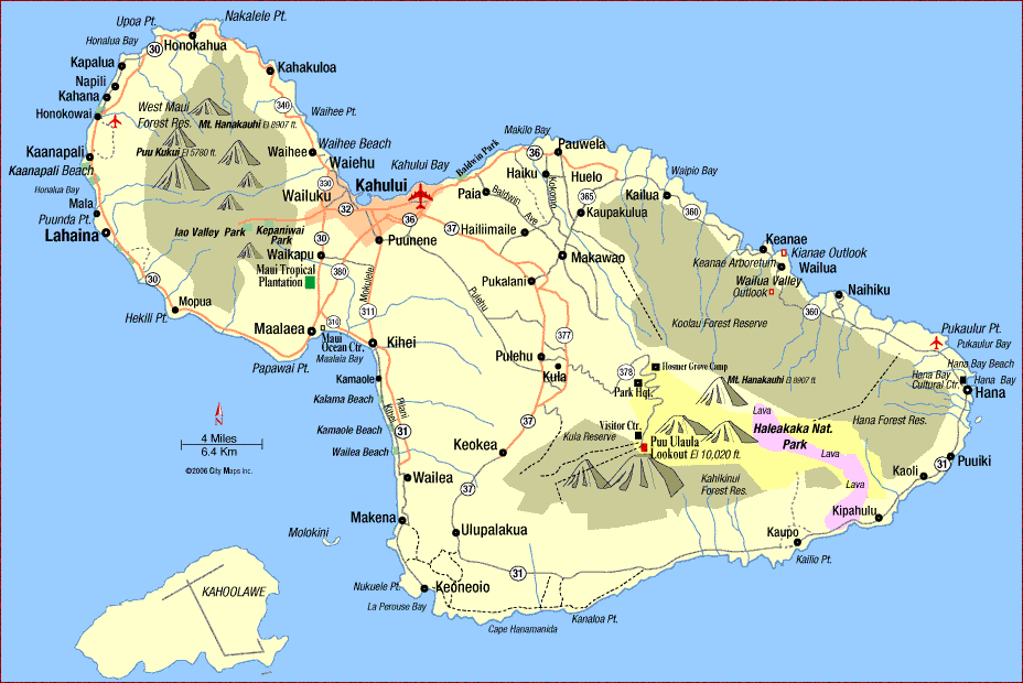 map of Maui